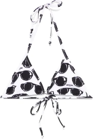 Moschino Bikinioberteil mit Sonnenbrillen-Print