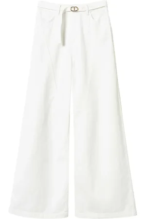 Twin-Set Oval T Wide-Leg-Jeans