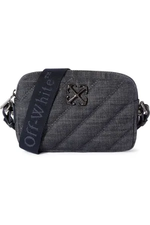 OFF-WHITE Kleine gesteppte Schultertasche aus Denim