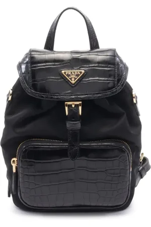 Prada 2020s Rucksack mit Kroko-Effekt