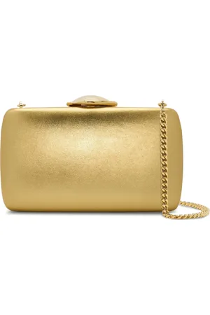 Oscar de la Renta Clutch im Metallic-Look mit O-Verschluss