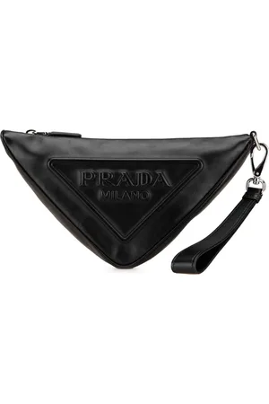 Prada 2013-2024 Grace Lux Triangel Clutch mit Logo-Prägung