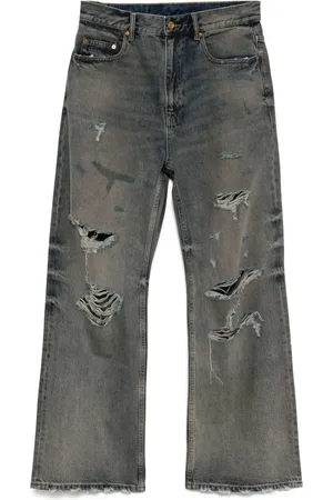 CROQUIS Weite Jeans im Distressed-Look