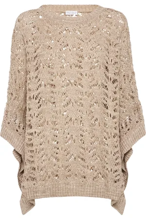 Brunello Cucinelli Foliage Lace Poncho
