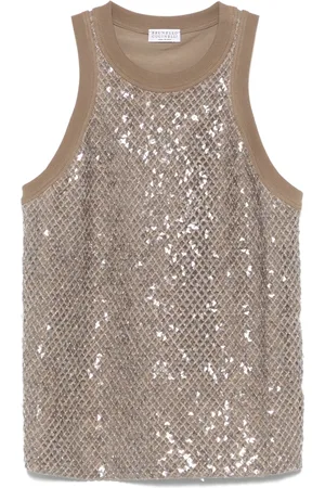 Brunello Cucinelli Tanktop mit Pailletten