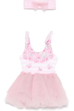 MONNALISA Badeanzug-Set mit Rosen-Print