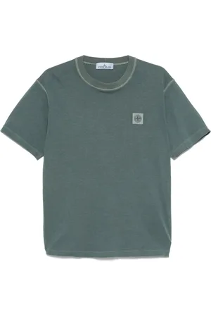 Stone Island T-Shirt aus Bio-Baumwolle mit Fissato-Effekt