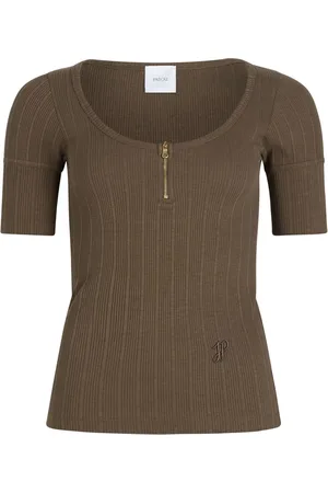 Patou Geripptes T-Shirt mit U-Ausschnitt