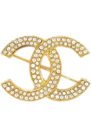 CHANEL 1990-2000s CC Brosche mit Strassverierung