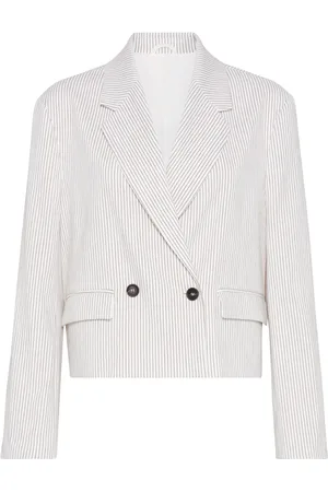 Brunello Cucinelli Cropped-Blazer mit Streifen