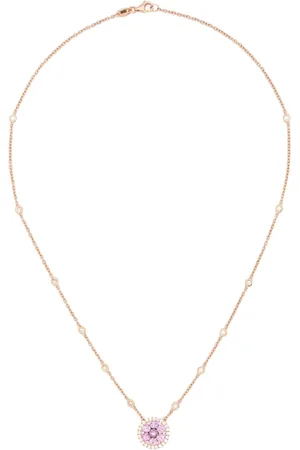ROSEKEY 18kt Rotgoldhalskette mit Diamanten und Saphiren