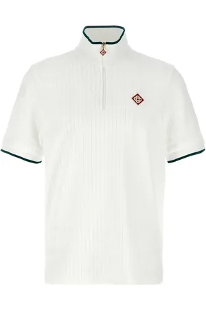 Casablanca Geripptes T-Shirt aus Samt
