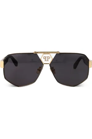 Philipp Plein Sonnenbrille mit Logo-Schild