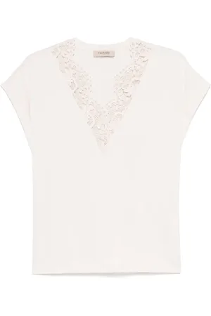 Twin-Set T-Shirt mit Spitzendetail