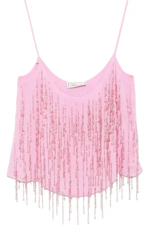 BLUMARINE Georgette-Top mit Perlenverzierung