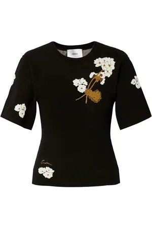 Erdem T-Shirt mit Blumen-Intarsie