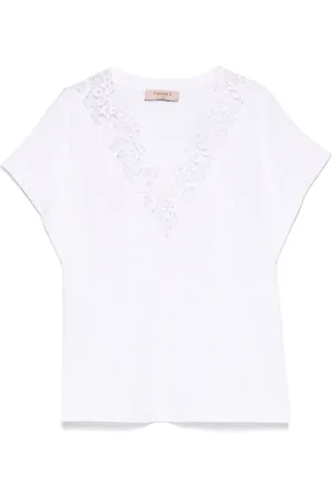 Twin-Set T-Shirt mit Spitzendetail