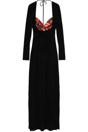 Marine Serre Maxikleid mit Schaldetail