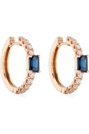 ROSEKEY 18kt Rotgoldohrstecker mit Diamanten und Saphiren