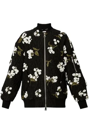 Erdem Bomberjacke mit Blumenapplikation