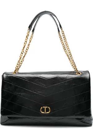 Twin-Set Schultertasche mit Oval T-Schild