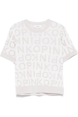 Pinko T-Shirt mit Logo-Jacquard