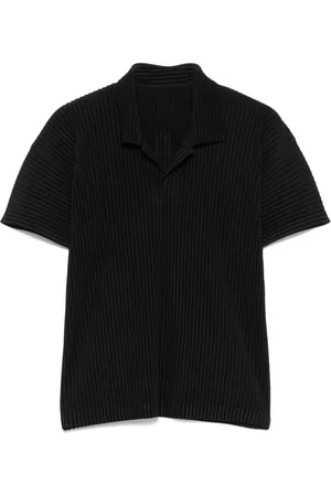 Issey Miyake Plissiertes Poloshirt