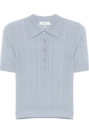 Chloé Geripptes Poloshirt