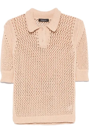Fabiana Filippi Poloshirt mit Lochstrickmuster