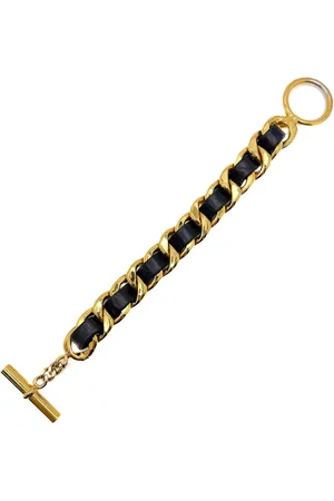 CHANEL 1980s Armband mit Lederriemen