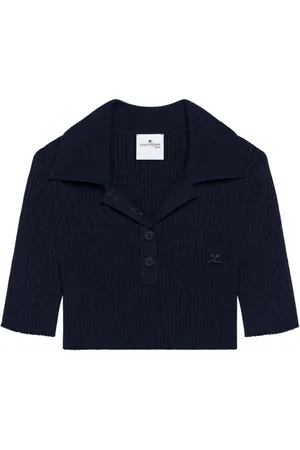 Courrèges Gestricktes Cropped-Poloshirt