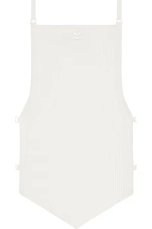 Courrèges Geripptes Cropped-Strickoberteil