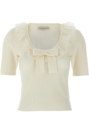 Alessandra Rich Gerüschtes T-Shirt