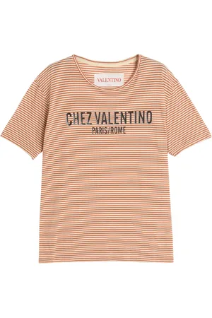 VALENTINO GARAVANI Gestreiftes T-Shirt mit Chez-Print