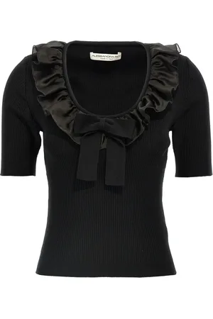 Alessandra Rich Gerüschtes T-Shirt