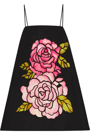 Oscar de la Renta Minikleid mit Rosen-Print