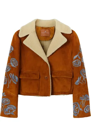 ERMANNO SCERVINO Jacke aus Shearling mit Blumenstickerei