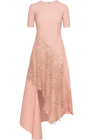Oscar de la Renta Midikleid mit Spitze