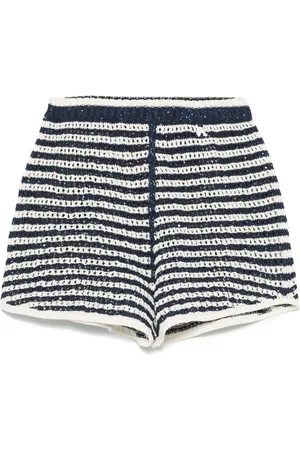 Palm Angels Gestrickte Shorts mit gestreiftem Bund