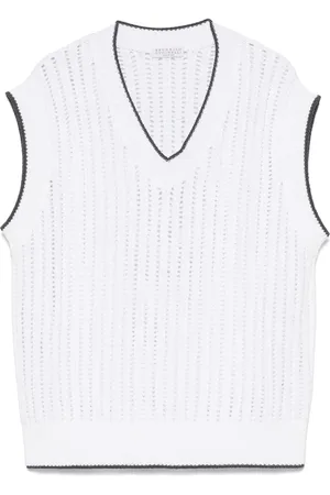 Brunello Cucinelli Oberteil mit Lochstrickmuster