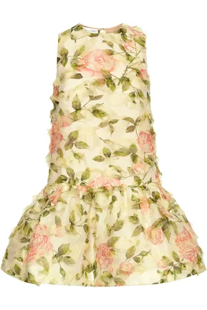 Oscar de la Renta Fil-Coupé-Minikleid mit Rosen-Print