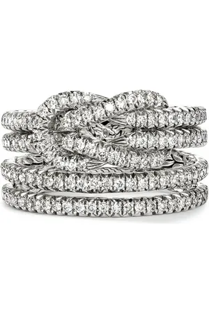 John Hardy Love Knot Sterlingsilberring mit Diamanten