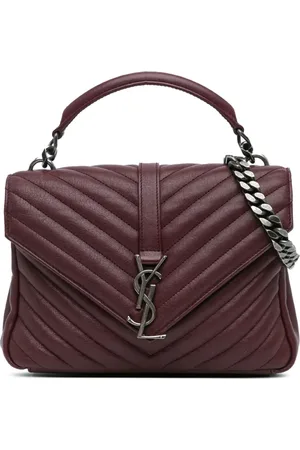 Saint Laurent 2016 mittelgroße Monogram Chevron College Satchel-Tasche aus Schafleder