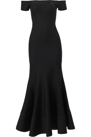 Carolina Herrera Schulterfreies Maxikleid mit Streifen