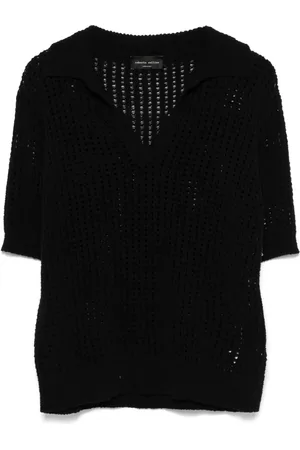 Roberto Collina Oberteil mit Lochstrickmuster