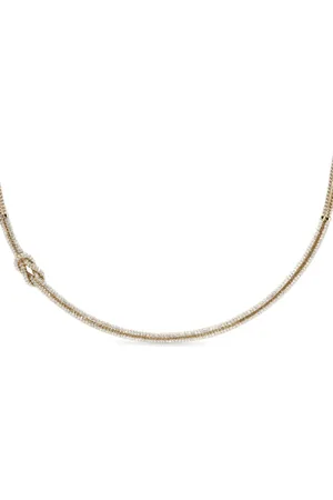 John Hardy 14kt Love Knot Gelbgoldhalskette mit Diamanten