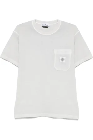 Stone Island T-Shirt aus Bio-Baumwolle mit Fissato-Effekt