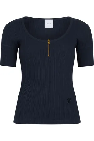 Patou Geripptes T-Shirt mit U-Ausschnitt