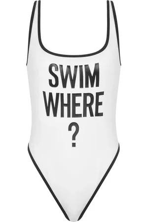 Moschino Badeanzug mit Slogan-Print