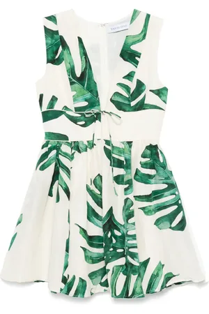 RAQUEL DINIZ Kleid mit Blatt-Print